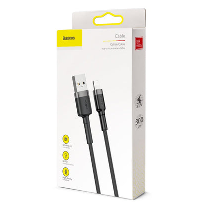 Kabl za podatke i punjenje USB-A - Lightning Baseus Cafule, 18W, 3m, Sivi CALKLF-RG1