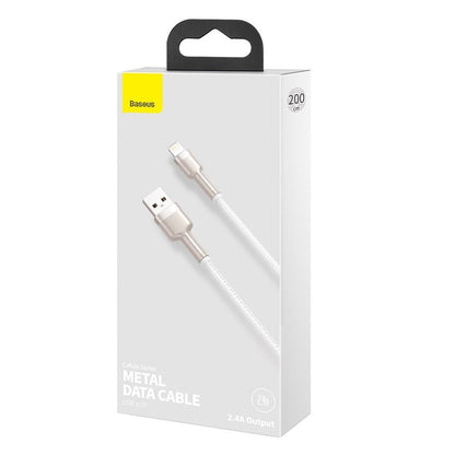 Kabl za Prenos Podataka i Punjenje USB-A - Lightning Baseus Cafule Metal Series, 18W, 1m, Beli CALJK-A02