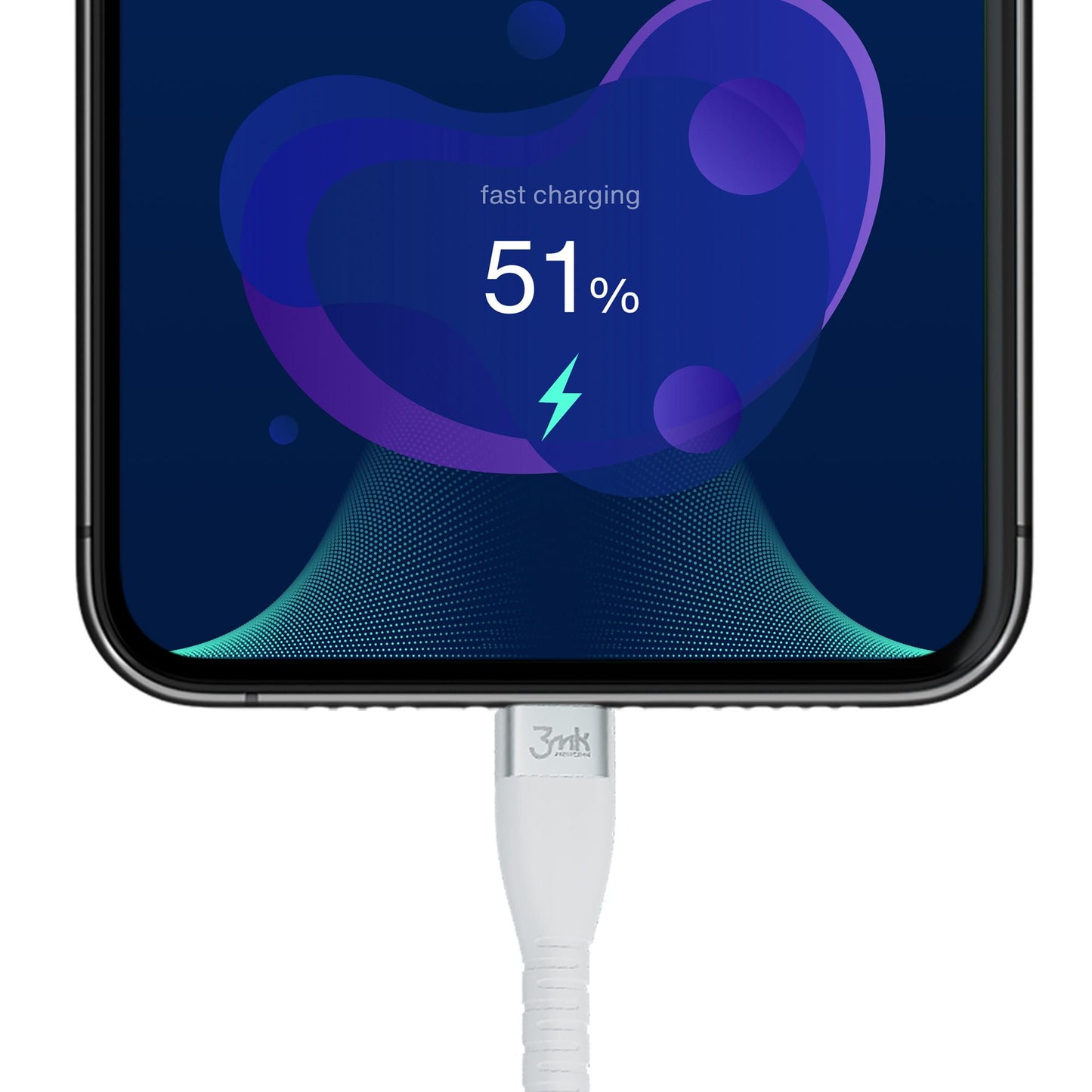 USB-C kabl za prenos podataka i punjenje - USB-C 3MK Hyper Silicone, 60W, 1m, Bela