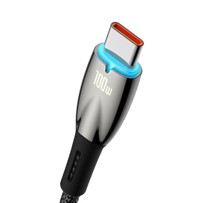 Kabel za Prijenos Podataka i Punjenje USB-A - USB-C Baseus Glimmer Series, 100W, 2m, Crni CADH000501