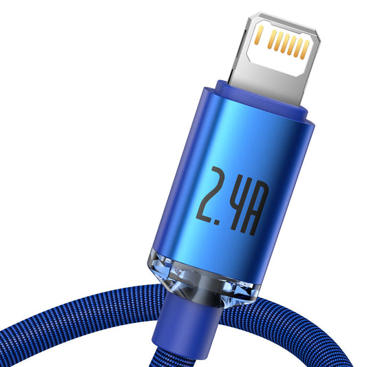 Kabel za Prijenos Podataka i Punjenje USB-A - Lightning Baseus Crystal Shine Series, 18W, 1.2m, Plavi CAJY000003