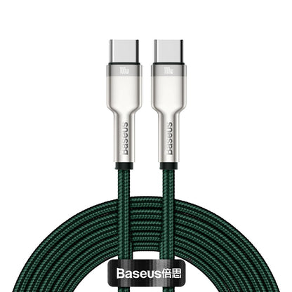 Kabl za Prenos Podataka i Punjenje USB-C - USB-C Baseus Cafule Metal Series, 100W, 2m, Zelen CATJK-D06