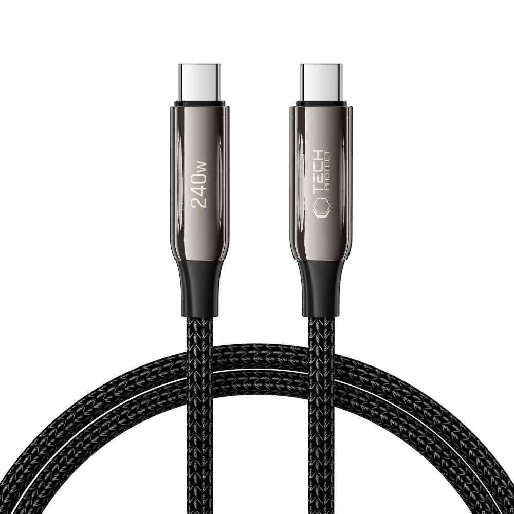 Kabl za prenos podataka i punjenje USB-C - USB-C Tech-Protect UB10T Ultraboost, 240W, 1m, Crni