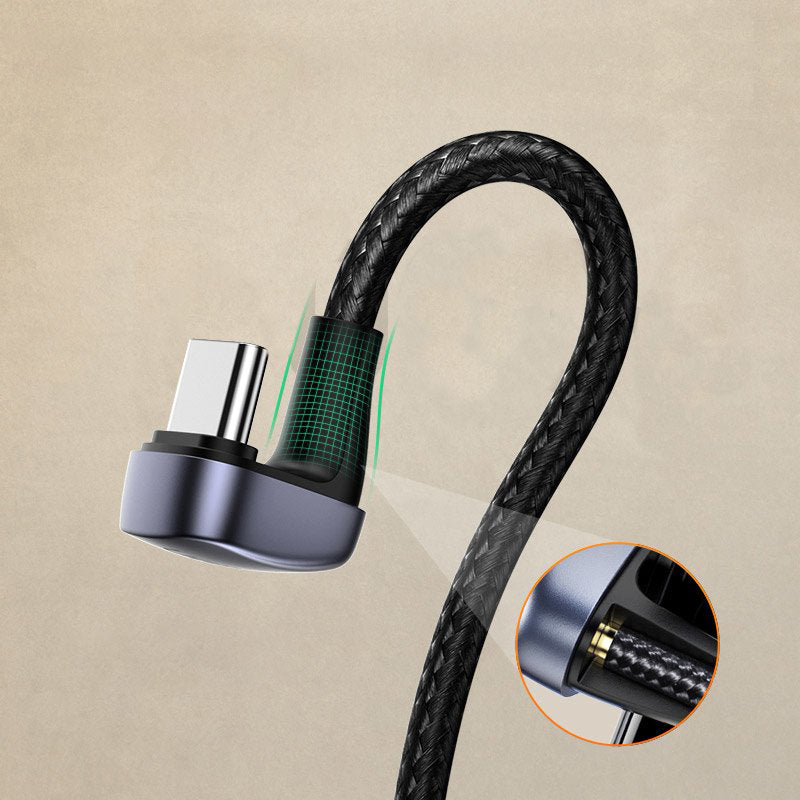 Kabl za Prenos Podataka i Punjenje USB-A - USB-C UGREEN US311 Angled, 18W, 1m, Sivi