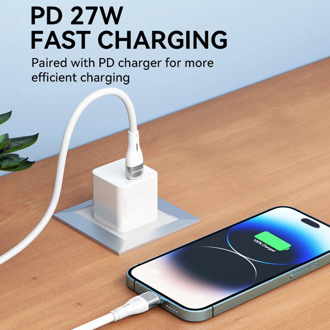 Kabl za podatke i punjenje USB-C - Lightning WZK WSTCL1, 27W, 1m, Beli