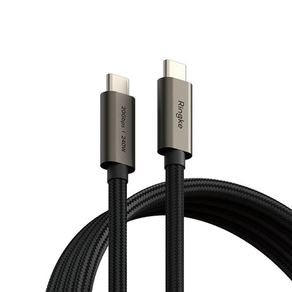 Kabl za podatke i punjenje USB-C - USB-C Ringke 2X2, 240W, 1m, Crni