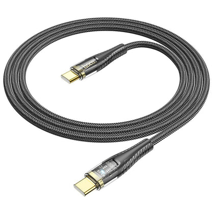 Kabl za Prenos Podataka i Punjenje USB-C - USB-C HOCO U121, 60W, 1.2m, Crni