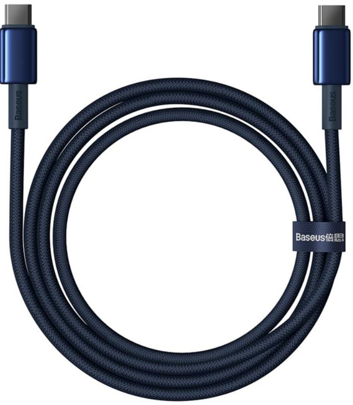 Kabl za podatke i punjenje USB-C - USB-C Baseus Tungsten Gold, 100W, 1m, Tamnoplavi P10319800321-03