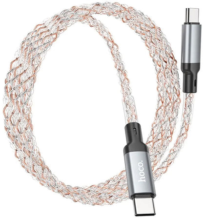 Kabl za Podatke i Punjenje USB-C - USB-C HOCO U112, 60W, 1m, Sivi