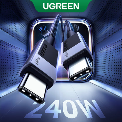 Kabl za prenos podataka i punjenje USB-C - USB-C UGREEN L513, 240W, 1m, Crni