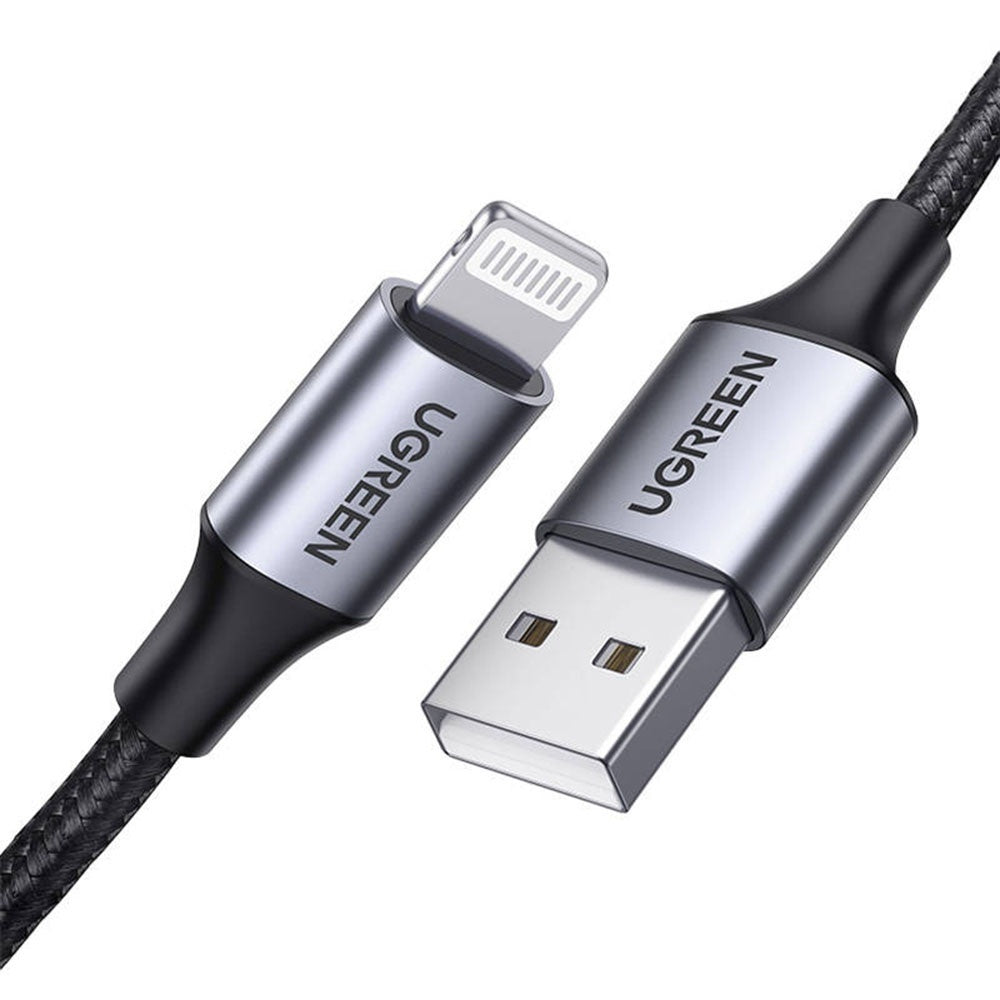 Kabl za prenos podataka i punjenje USB-A - Lightning UGREEN US199, 18W, 1m, Sivi