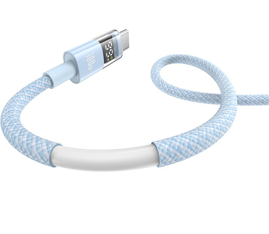 Kabl za prenos podataka i punjenje USB-A - USB-C Baseus Display 2, 100W, 2m, Plavi P10382701311-01