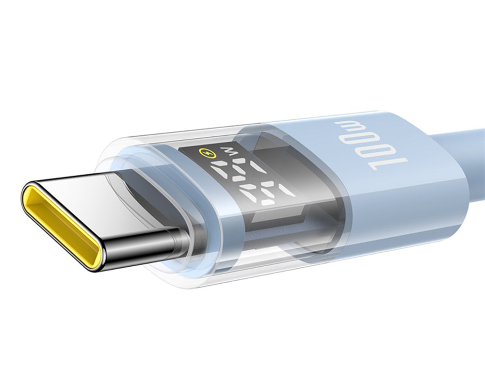 Kabl za prenos podataka i punjenje USB-A - USB-C Baseus Display 2, 100W, 1m, Plavi P10382701311-00