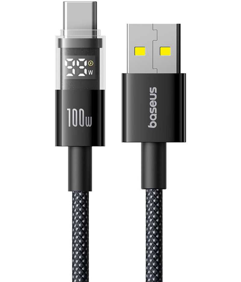 Kabl za prenos podataka i punjenje USB-A - USB-C Baseus Display 2, 100W, 1m, Crni P10382701121-00