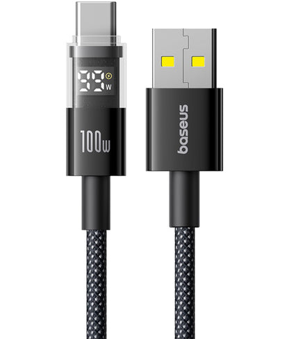 Kabl za prenos podataka i punjenje USB-A - USB-C Baseus Display 2, 100W, 1m, Crni P10382701121-00