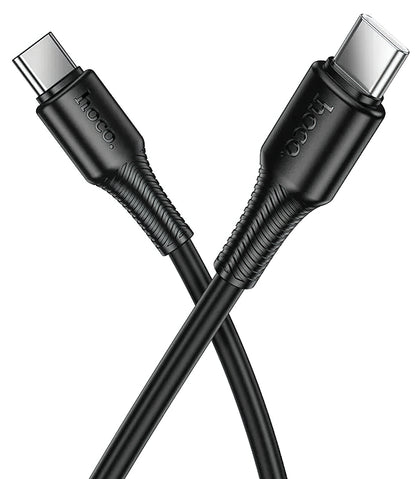 Kabl za prenos podataka i punjenje USB-C - USB-C HOCO X120, 60W, 1m, Crni