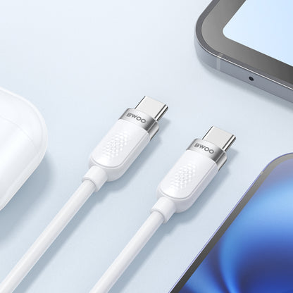 Kabl za podatke i punjenje USB-C - USB-C BWOO BO-X315C, 100W, 1m, Bel