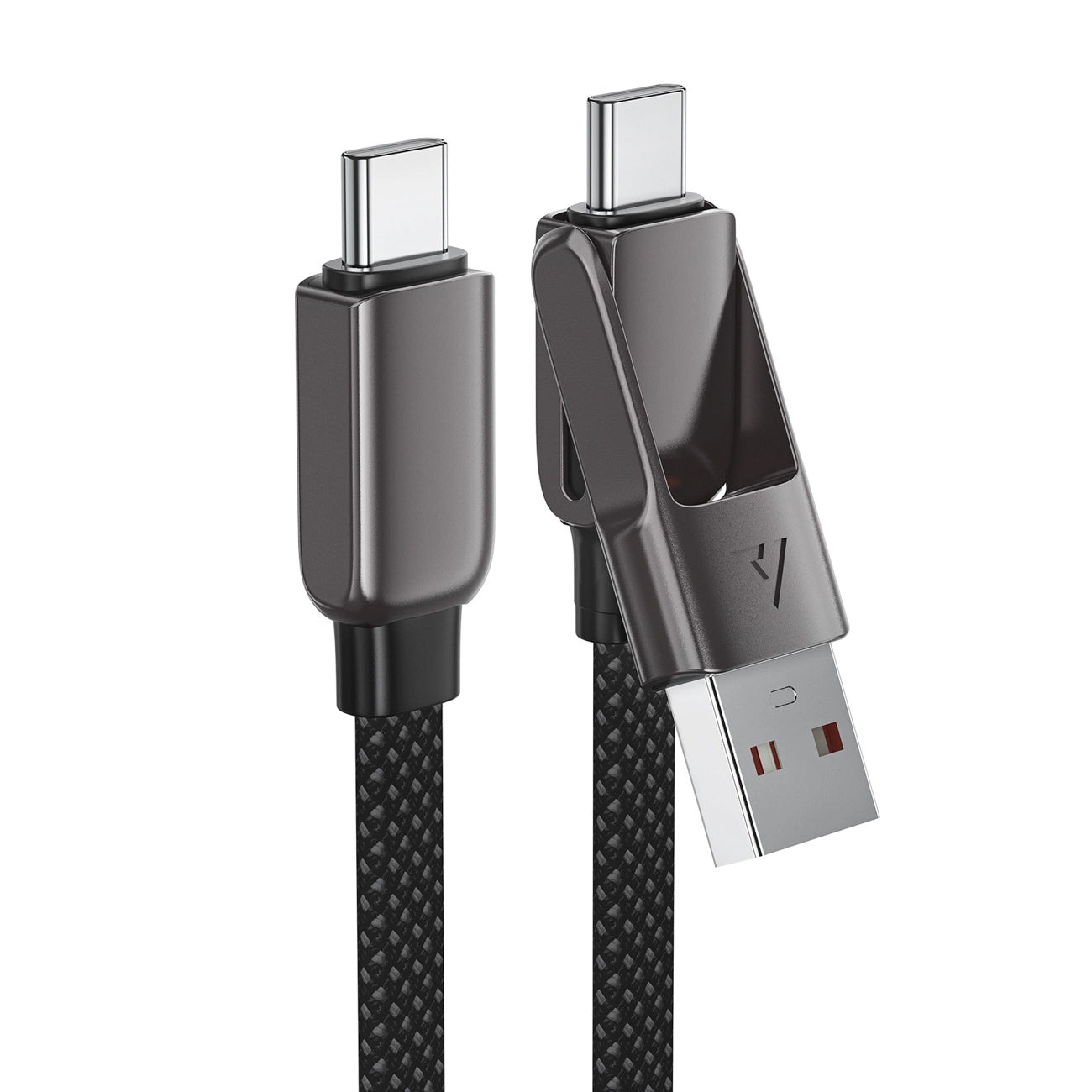 Kabl za prenos podataka i punjenje USB-C - USB-A / USB-C Acefast C13-05, 60W, 0.2m, Crni