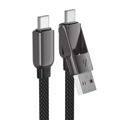 Kabl za prenos podataka i punjenje USB-C - USB-A / USB-C Acefast C13-05, 60W, 0.2m, Crni