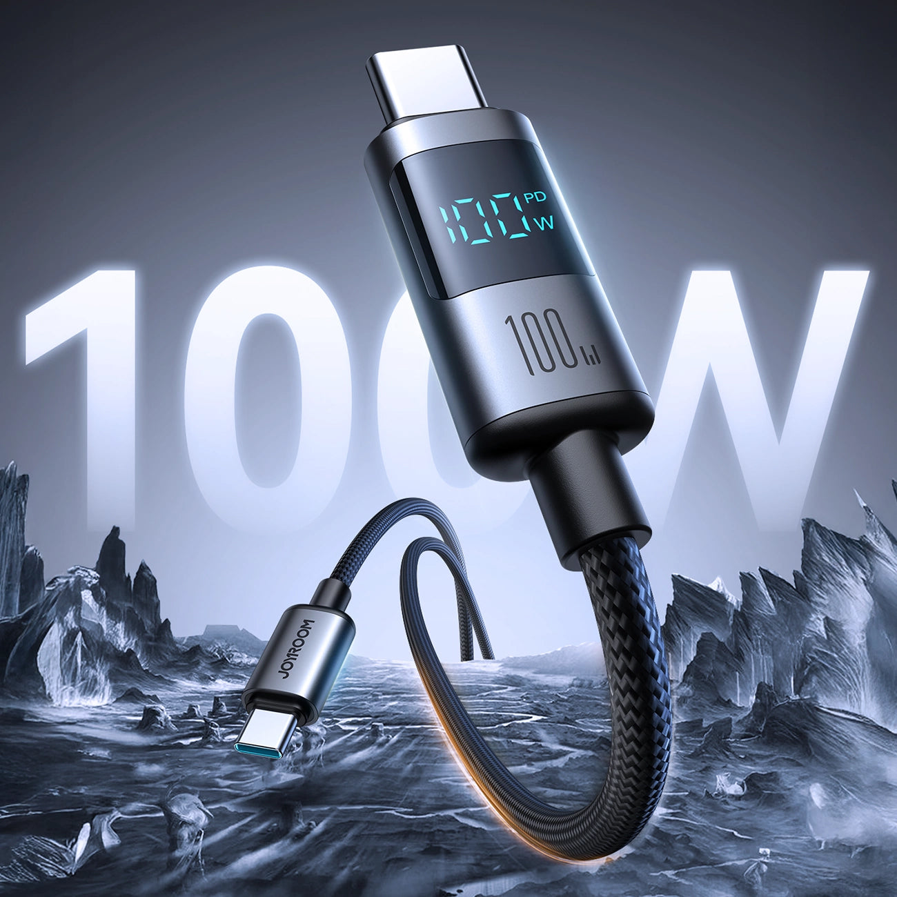Kabl za Prenos Podataka i Punjenje USB-C - USB-C Joyroom S-A16 Pro Prism Display, 100W, 1.2m, Crni