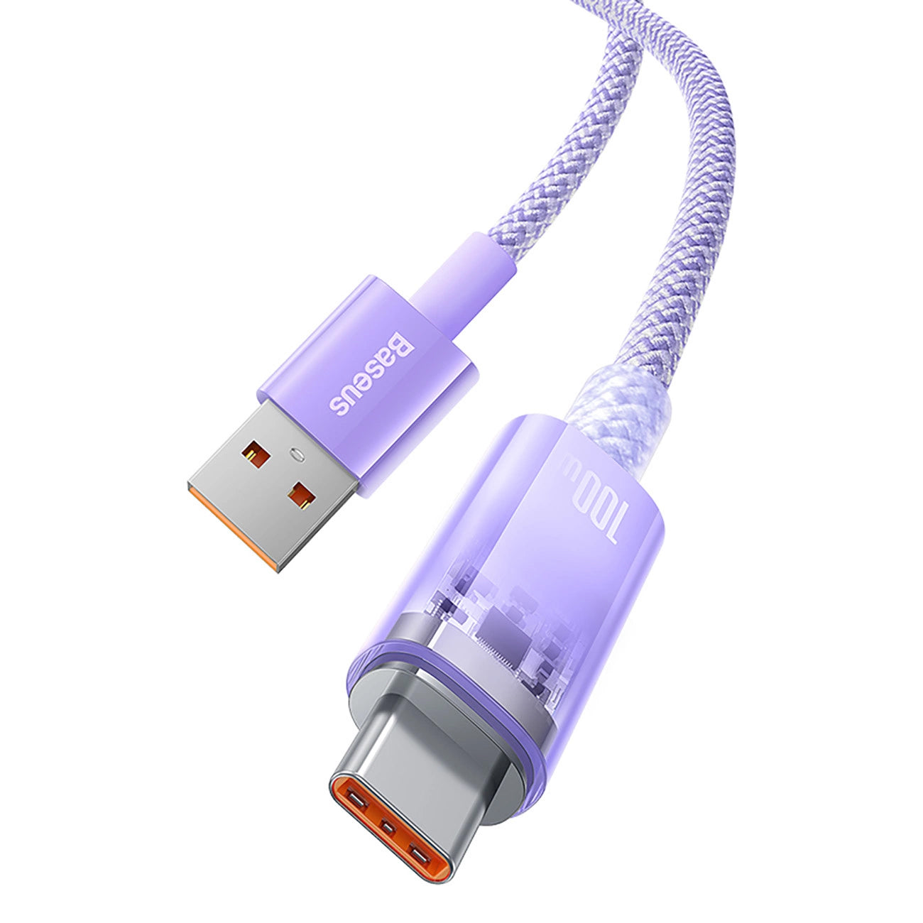 Kabl za prenos podataka i punjenje USB-A - USB-C Baseus Explorer, 100W, 1m, Ljubičasti CATS010405