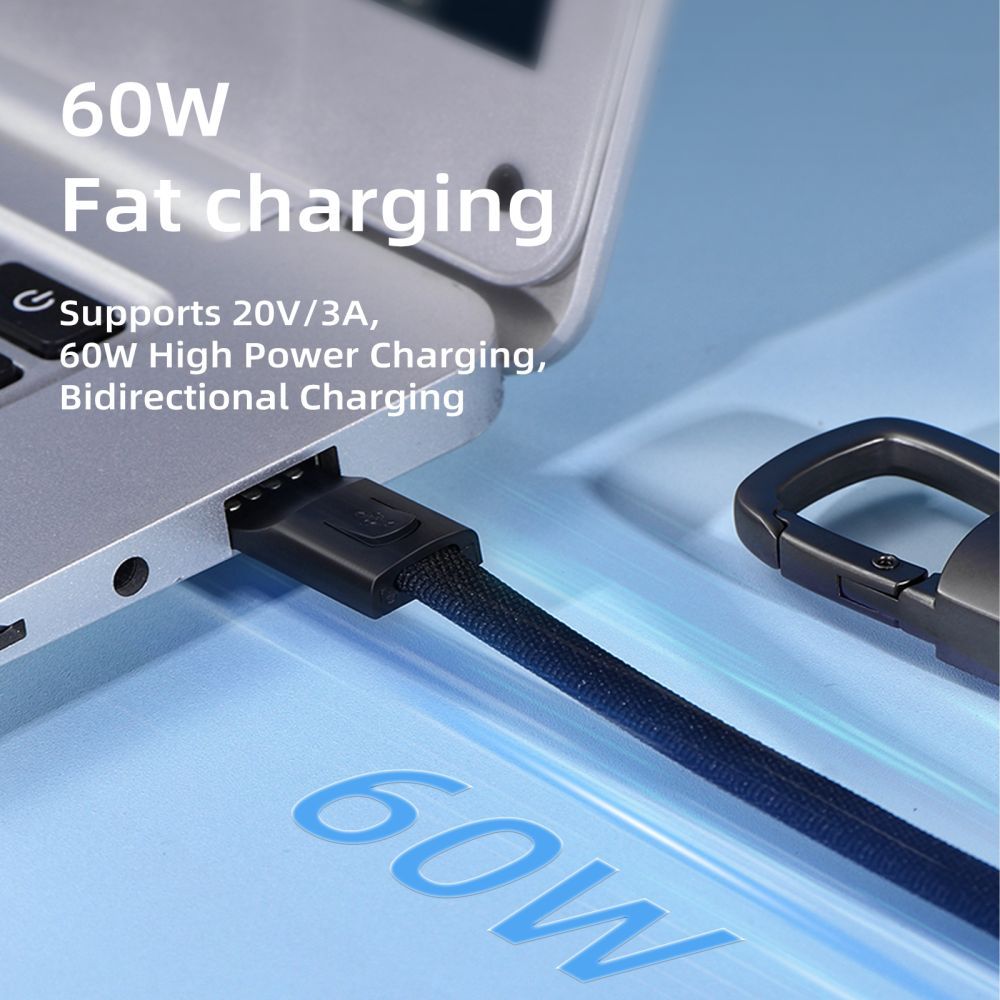 Kabl za podatke i punjenje USB-C - USB-C Tech-Protect Ultraboost DNA privezak, 60W, 0.17m, Sivi