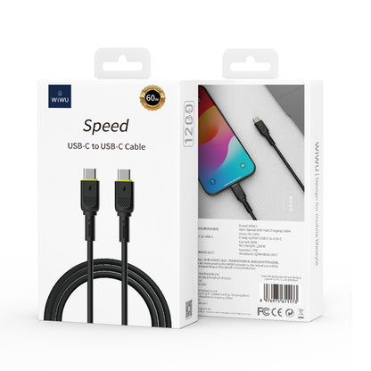 Kabl za podatke i punjenje USB-C - USB-C WiWu Wi-C034, 60W, 1.2m, Crni