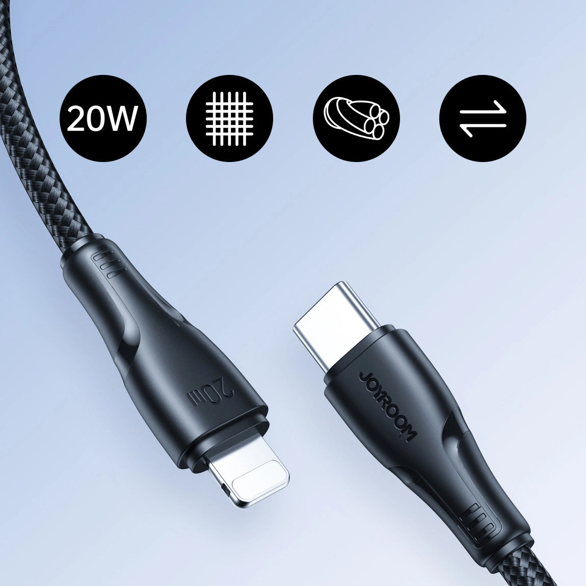 Kabl za prenos podataka i punjenje USB-C - Lightning Joyroom S-A11, 20W, 0.25m, Crni
