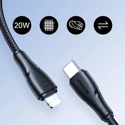 Kabl za prenos podataka i punjenje USB-C - Lightning Joyroom S-A11, 20W, 0.25m, Crni