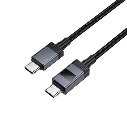 Kabl za podatke i punjenje USB-C - USB-C HOCO X118 Display, 60W, 1m, Crni