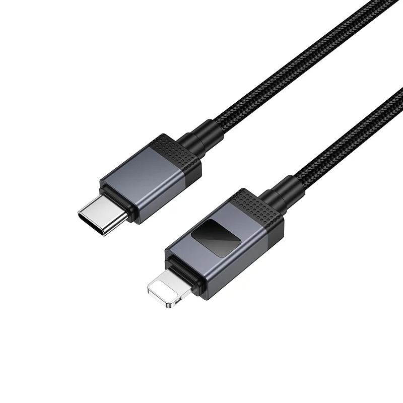 Kabl za podatke i punjenje USB-C - Lightning HOCO X118 Display, 27W, 1m, Crni