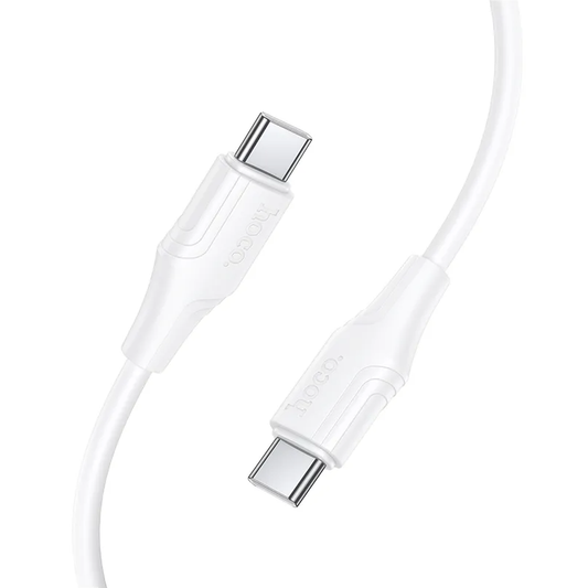 Kabl za prenos podataka i punjenje USB-C - USB-C HOCO X124, 60W, 1m, Bela