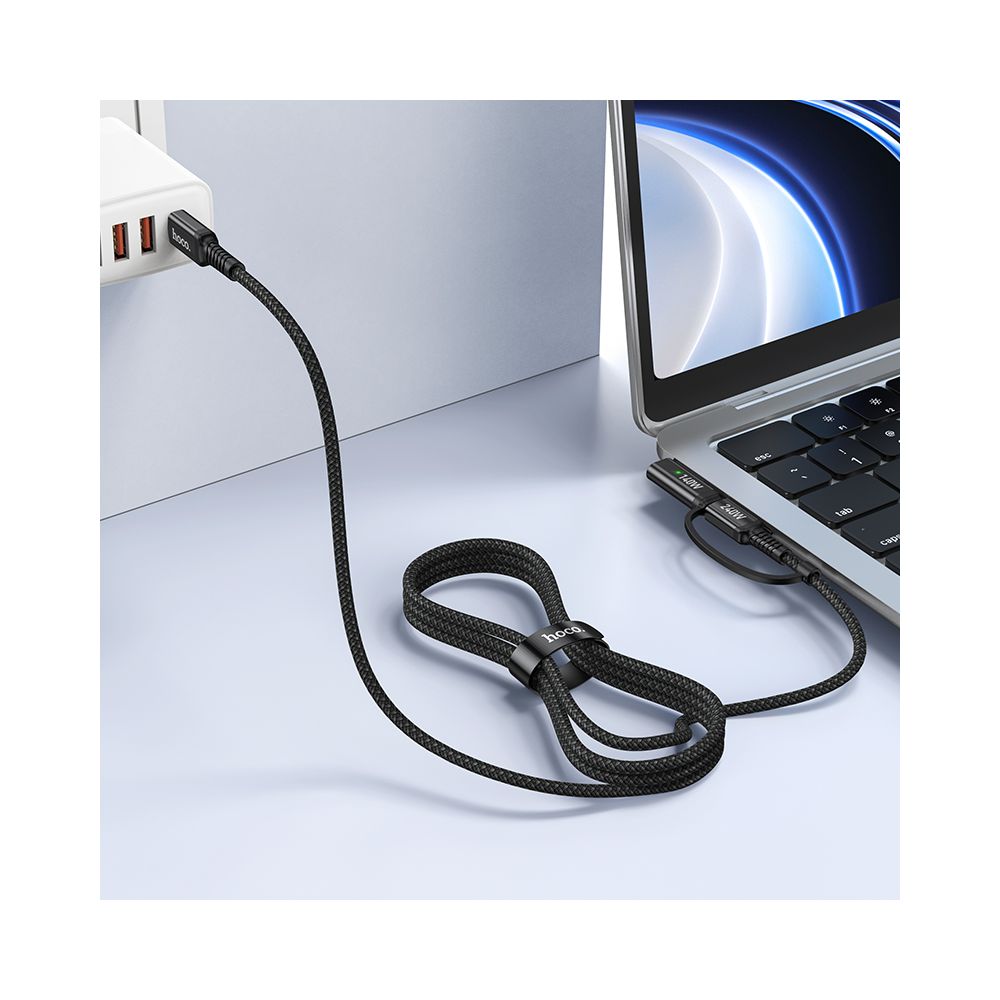 Kabl za punjenje HOCO U142, USB-C - USB-C / MagSafe 3, 240W, 1.8m, Crni