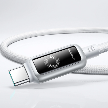 Kabl za prenos podataka i punjenje USB-A - USB-C Joyroom S-A55 StarFlight Display, 66W, 1.2m, Beli