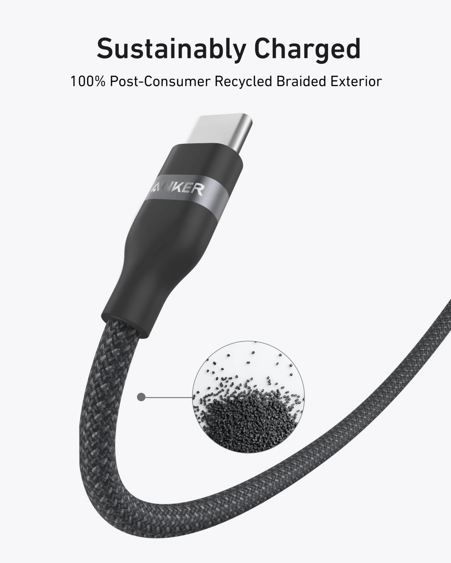 Kabl za prenos podataka i punjenje USB-C - USB-C Anker, 240W, 1.8m, Crni A82E2H12