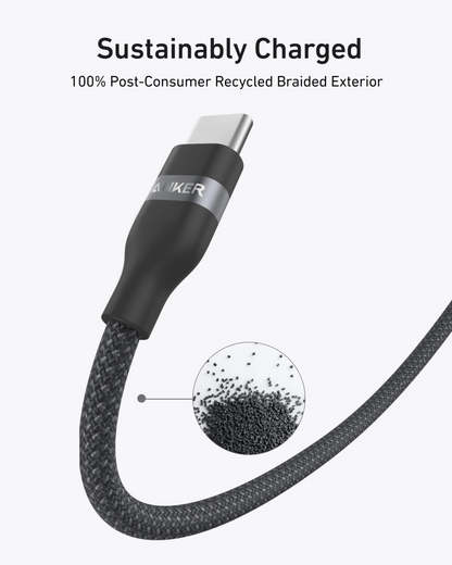 Kabl za prenos podataka i punjenje USB-C - USB-C Anker, 240W, 1.8m, Crni A82E2H12