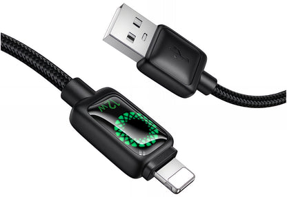 Kabl za podatke i punjenje USB-A - Lightning HOCO U146, 12W, 1.2m, Crni