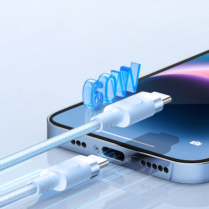 Kabl za prenos podataka i punjenje USB-C - USB-C Orico CDX, 60W, 1m, Plavi