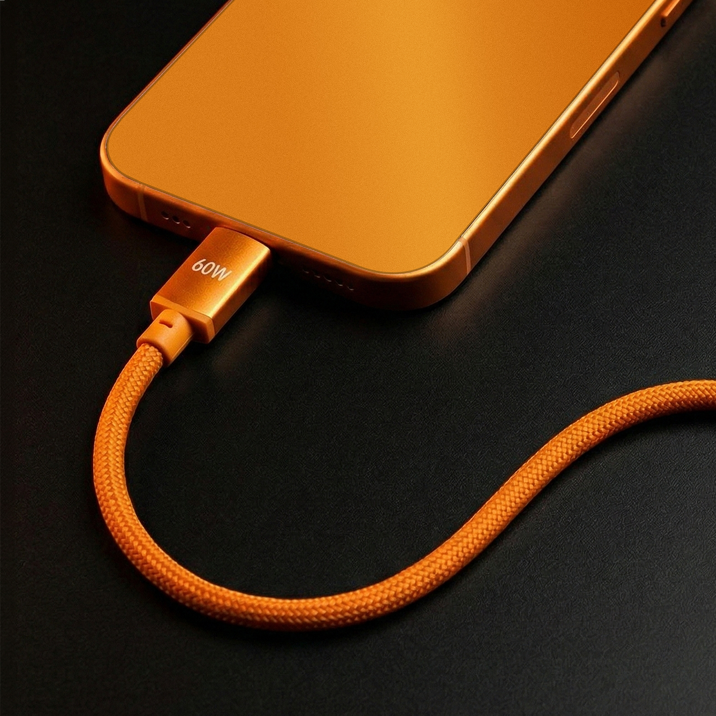 USB-C kabl za prenos podataka i punjenje - USB-C Forever Saffron, 60W, 1m, Narandžasta