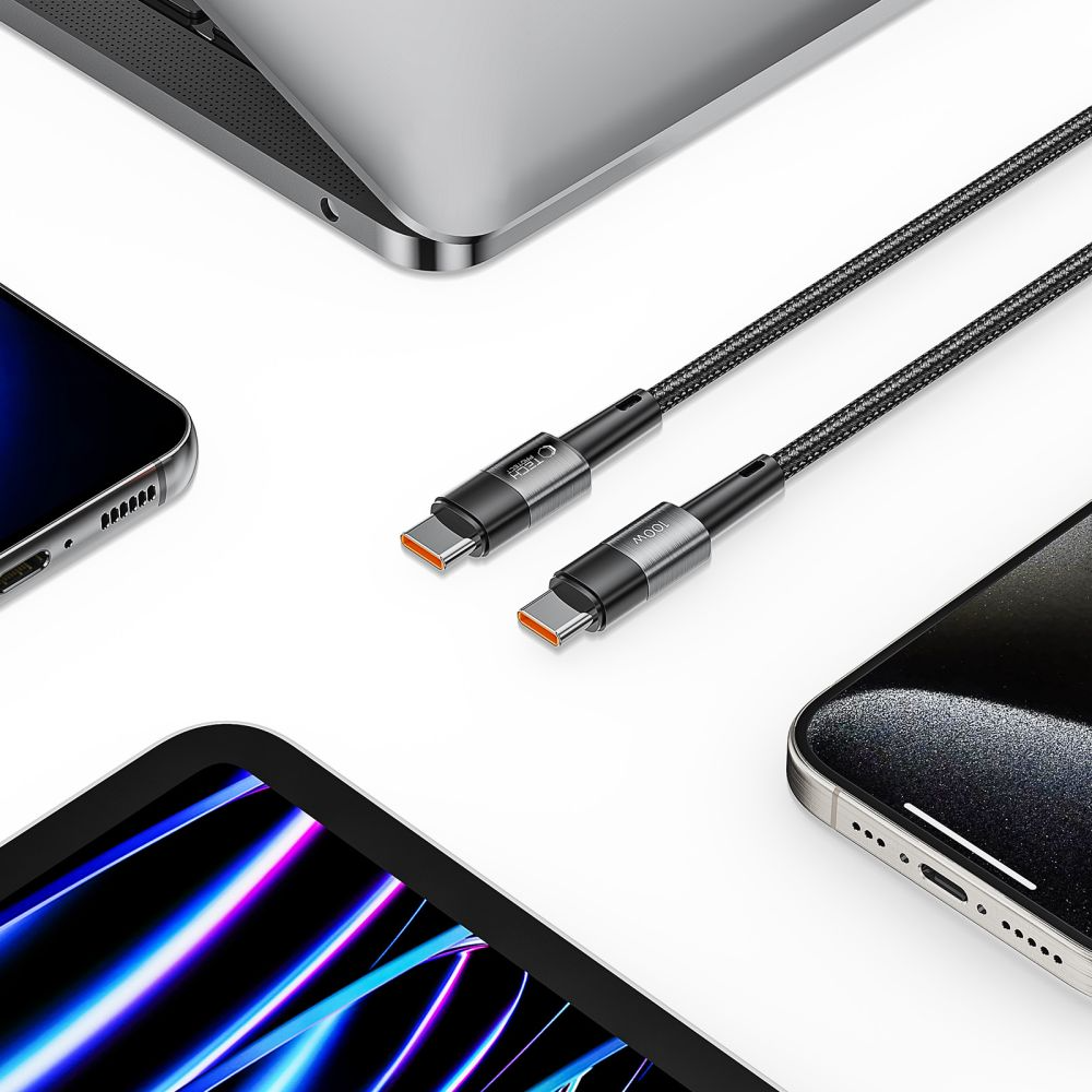 USB-C - USB-C kabl za prenos podataka i punjenje Tech-Protect Ultraboost, 100W, 0.25m, Siva