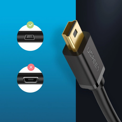 Kabl za prenos podataka i punjenje USB-A - miniUSB UGREEN US132, 3m, Crni
