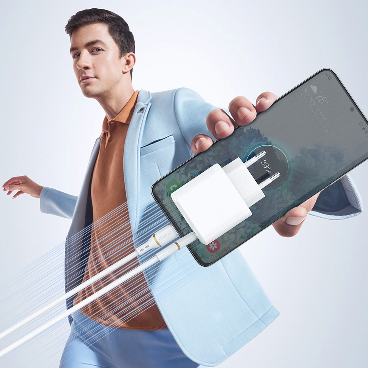 Kabl za prenos podataka i punjenje USB-A - Lightning Dudao L25L, 30W, 1m, Bela