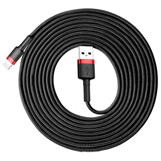 Kabl za podatke i punjenje USB-A - Lightning Baseus Cafule, 18W, 3m, Crveni CALKLF-R91