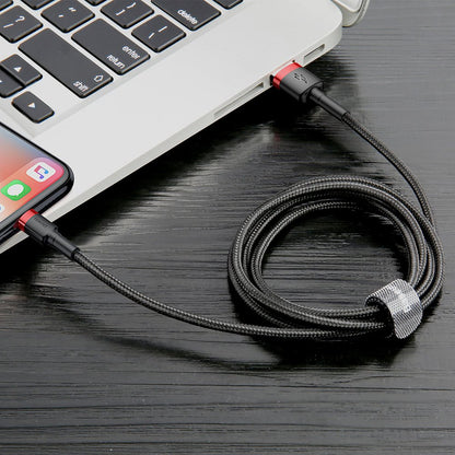 Data and Charging Cable USB-A - Lightning Baseus Cafule, 18W, 0.5m, Red CALKLF-A19