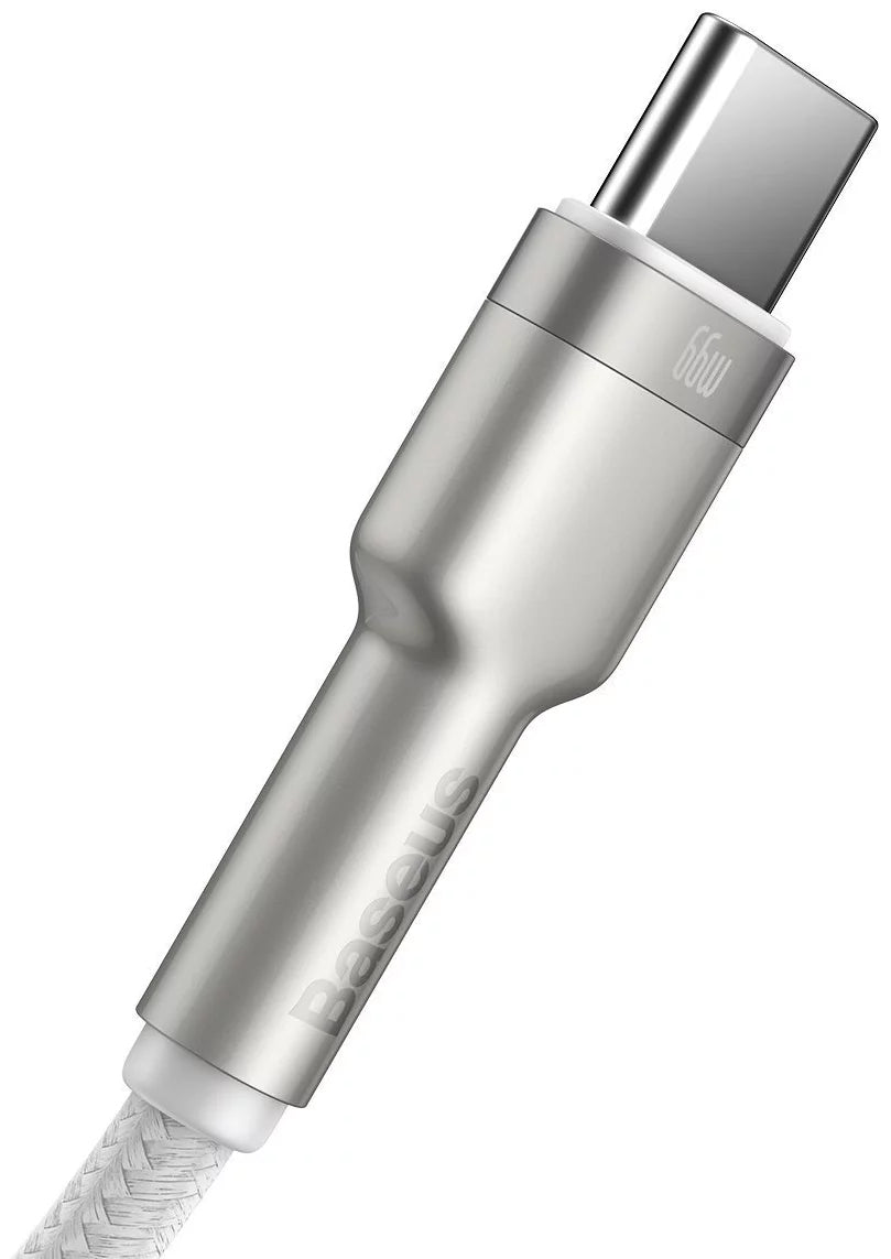 Kabl za Prenos Podataka i Punjenje USB-A - USB-C Baseus Cafule Metal Series, 66W, 1m, Beli CAKF000102