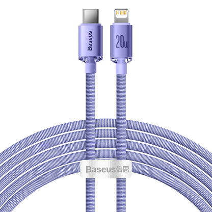 Kabl za prenos podataka i punjenje USB-C - Lightning Baseus Crystal Shine Series, 20W, 2m, Ljubičasti CAJY000305
