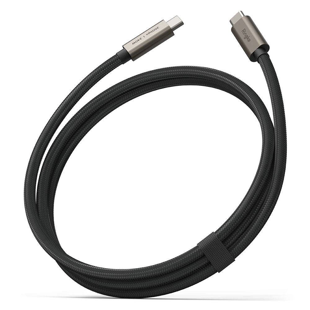 Kabl za podatke i punjenje USB-C - USB-C Ringke 2X2, 240W, 1m, Crni