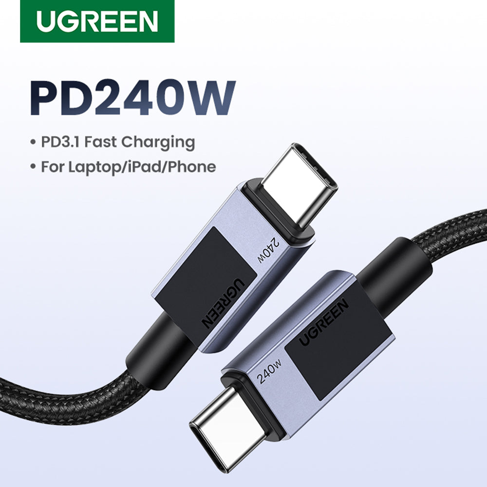 Kabl za prenos podataka i punjenje USB-C - USB-C UGREEN L513, 240W, 1m, Crni