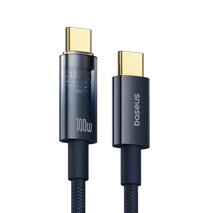 Kabl za podatke i punjenje USB-C - USB-C Baseus Explorer, 100W, 1m, Tamnoplavi P10319704321-00