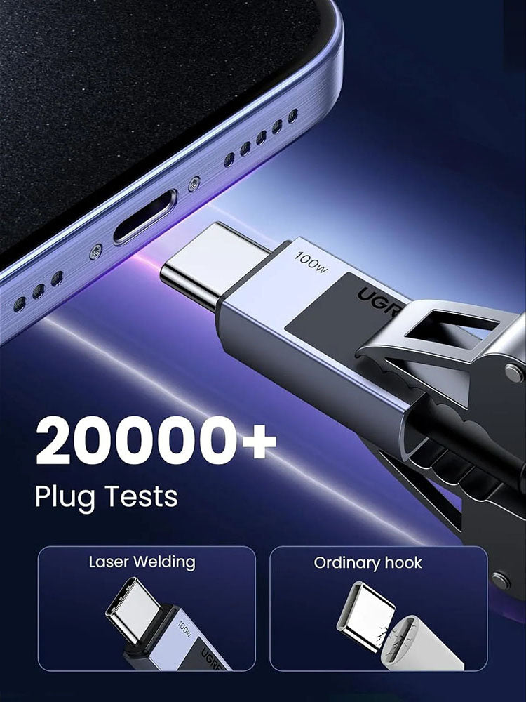 Kabl za prenos podataka i punjenje USB-C - USB-C UGREEN L512, 100W, 0.5m, Sivi